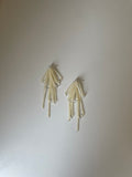 Light Yellow Glitter Beaded Earrings,Lumivault.
