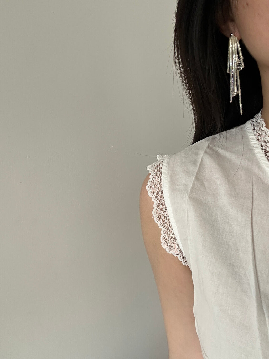 Light Yellow Glitter Beaded Earrings,Lumivault.