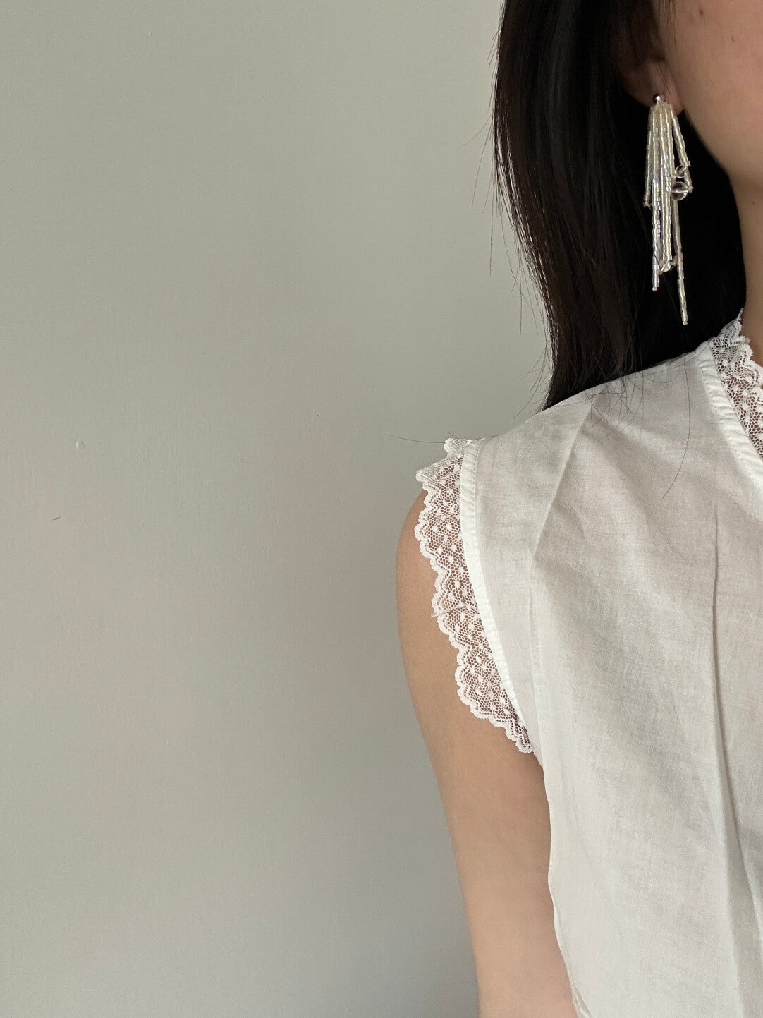 Light Yellow Glitter Beaded Earrings,Lumivault.