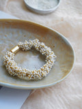 Light Color Beaded Bracelet,Pearl White / 16cm,Lumivault.