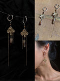 Lotus Beaded Long Earrings,Lumivault.