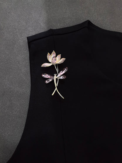 Lotus Dragonfly Brooch