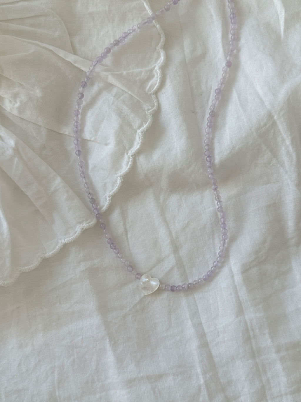 Heart Romantic Purple Natural Stone Beaded Necklace,Lumivault.