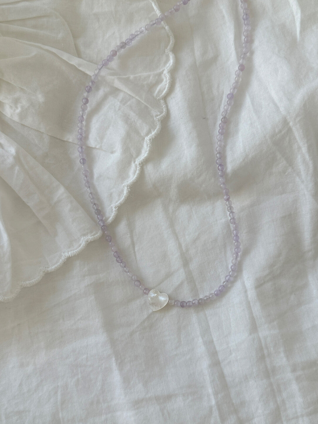 Heart Romantic Purple Natural Stone Beaded Necklace,Lumivault.