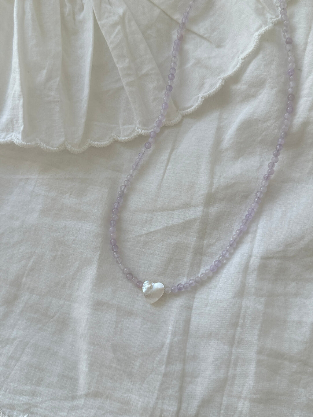 Heart Romantic Purple Natural Stone Beaded Necklace,Lumivault.