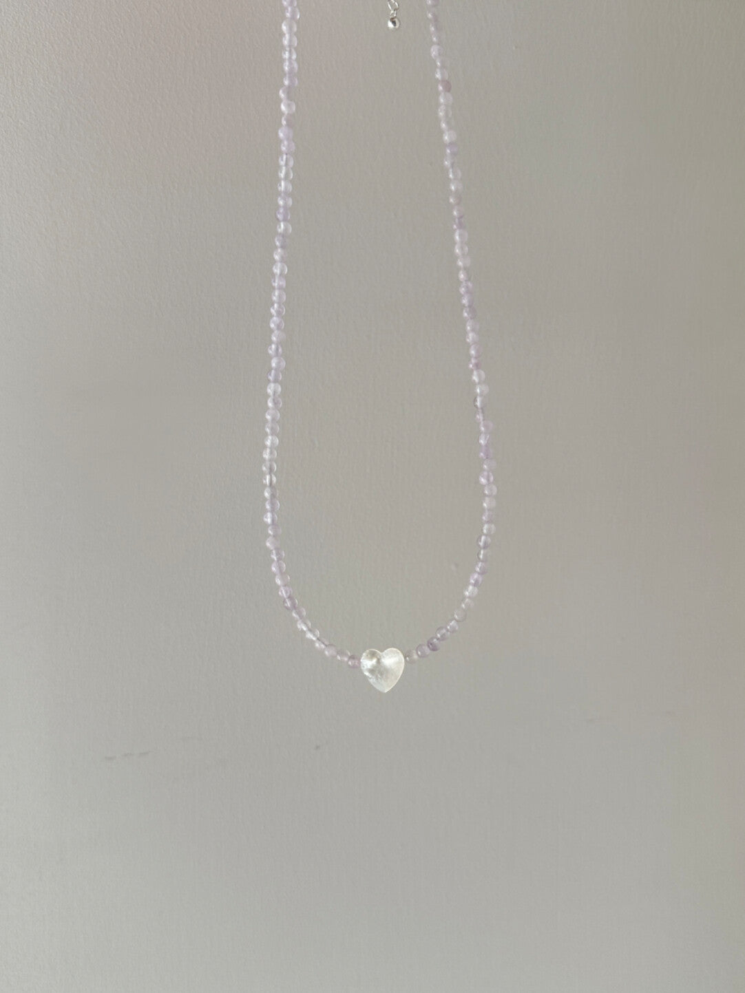 Heart Romantic Purple Natural Stone Beaded Necklace,Lumivault.