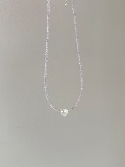 Heart Romantic Purple Natural Stone Beaded Necklace - Lumivault