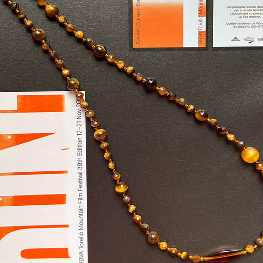 Maillard Caramel Tiger's Eye Beaded Necklace - Lumivault