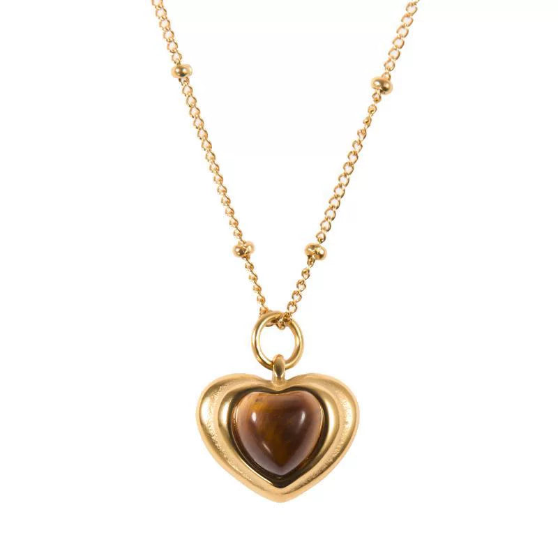 Maillard Tiger's Eye Beaded Necklace,Lumivault.