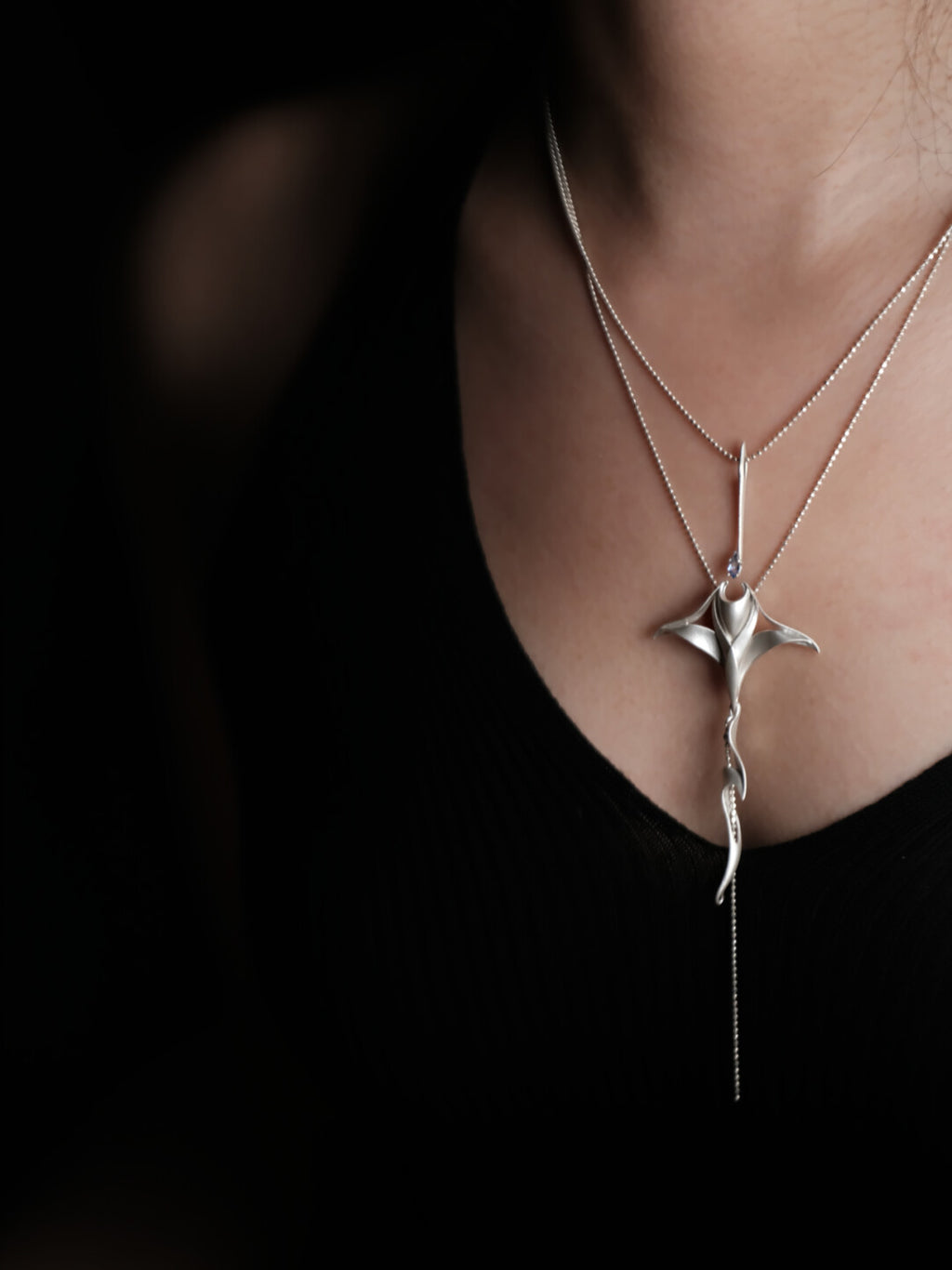 Manta Ray Stacking Necklace,Lumivault.