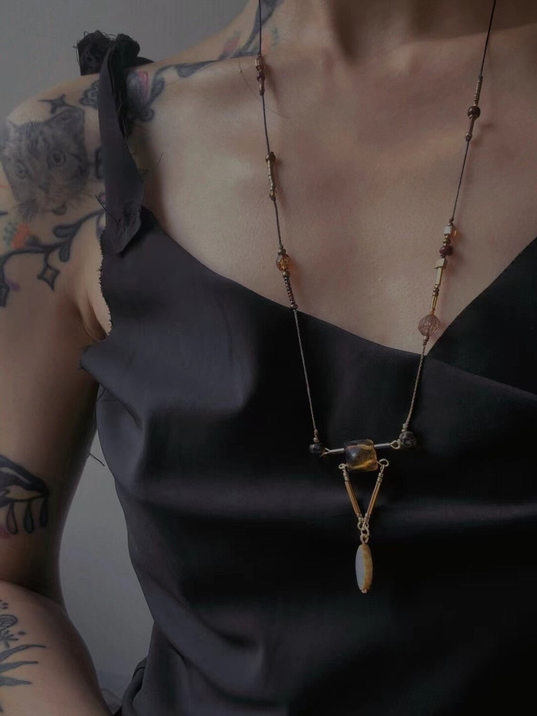 Medea Beaded Stacking Necklace,Lumivault.