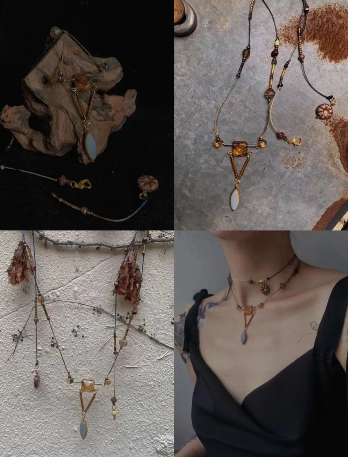 Medea Beaded Stacking Necklace,Lumivault.