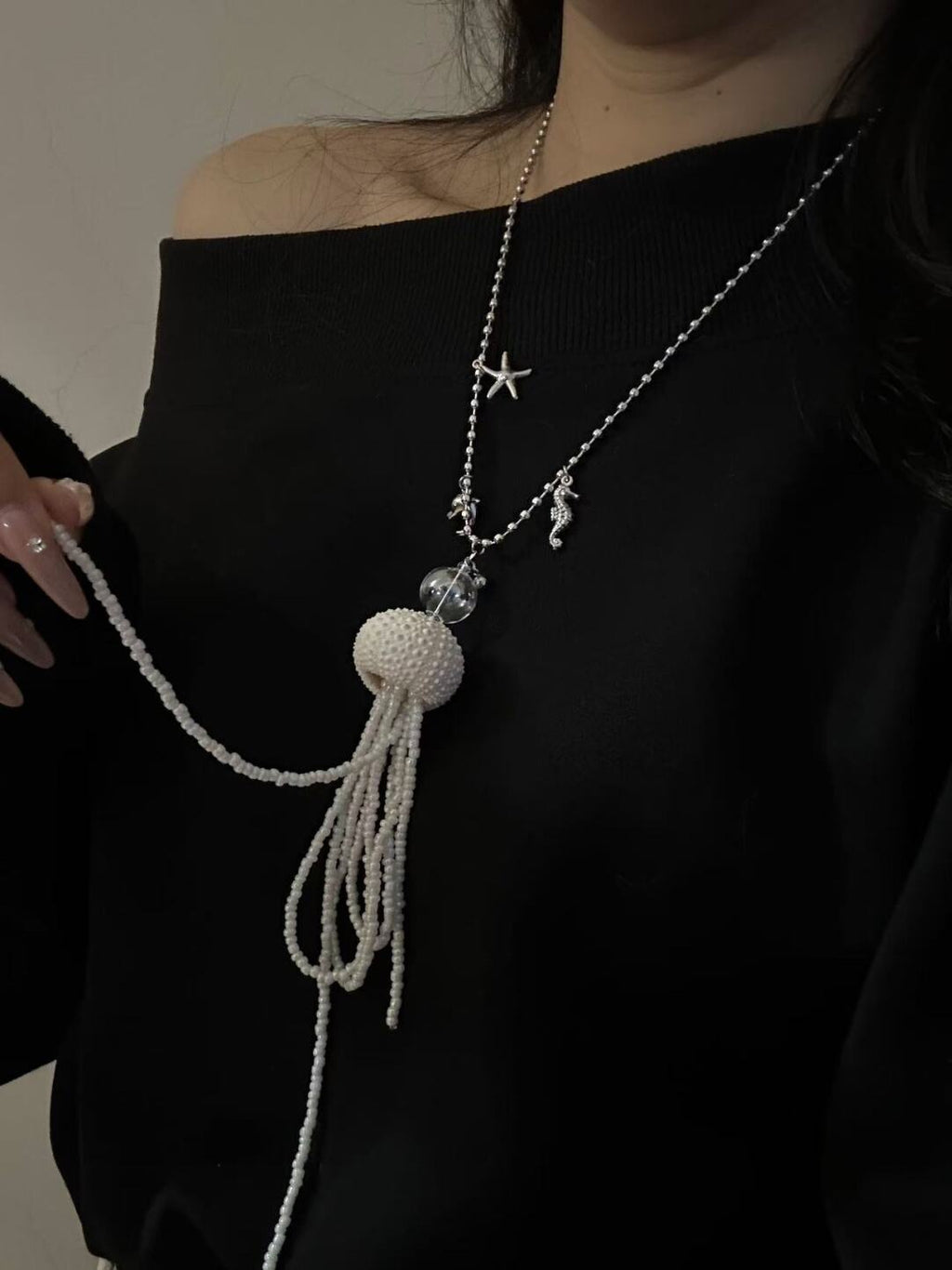 Medusa Jellyfish Necklace,Lumivault.