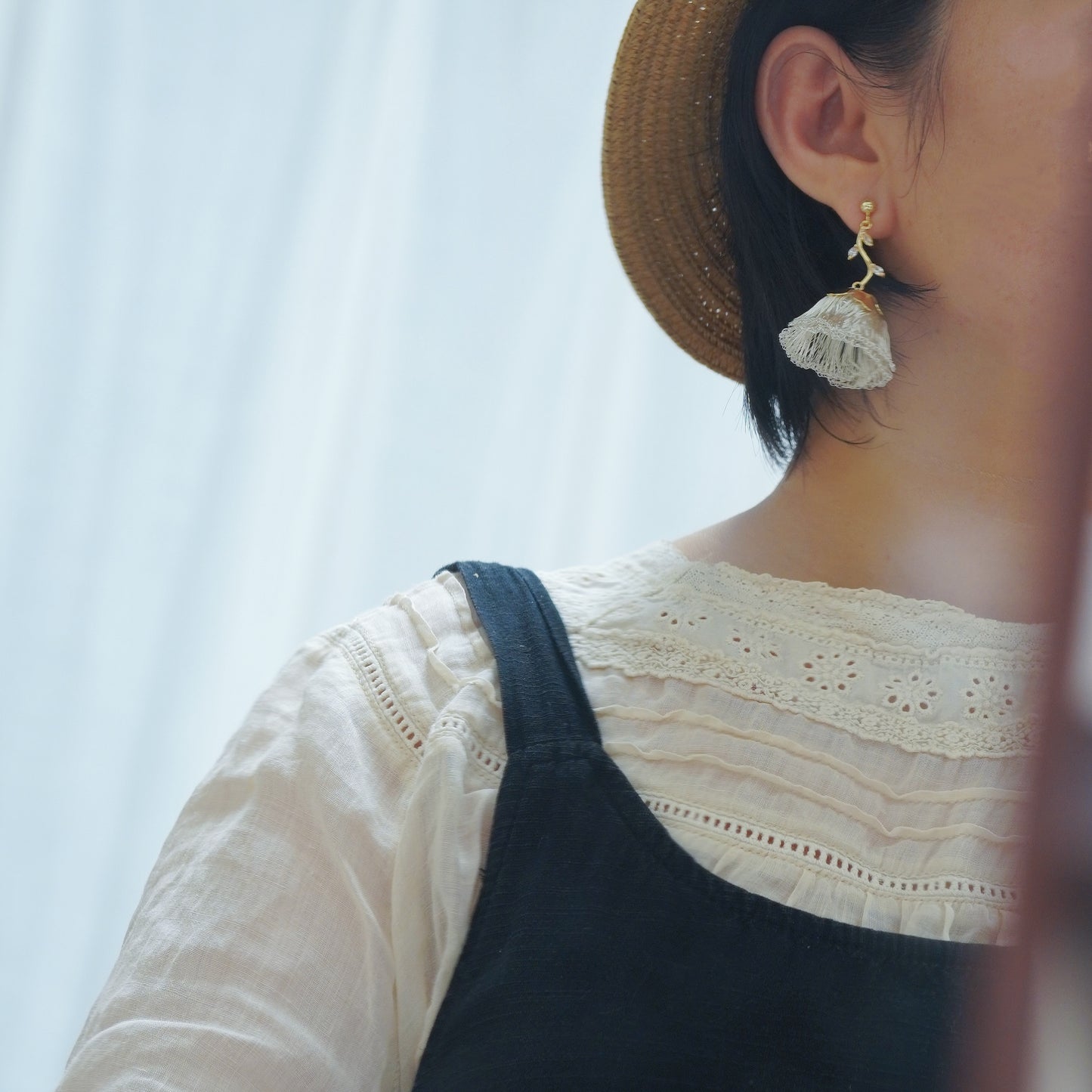 Metal Wire Lily of the Valley Flower Earrings