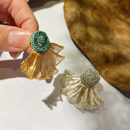 Metal Woven Color Contrast Earrings