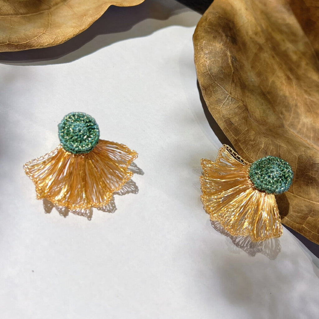 Metal Woven Color Contrast Earrings,Lumivault.