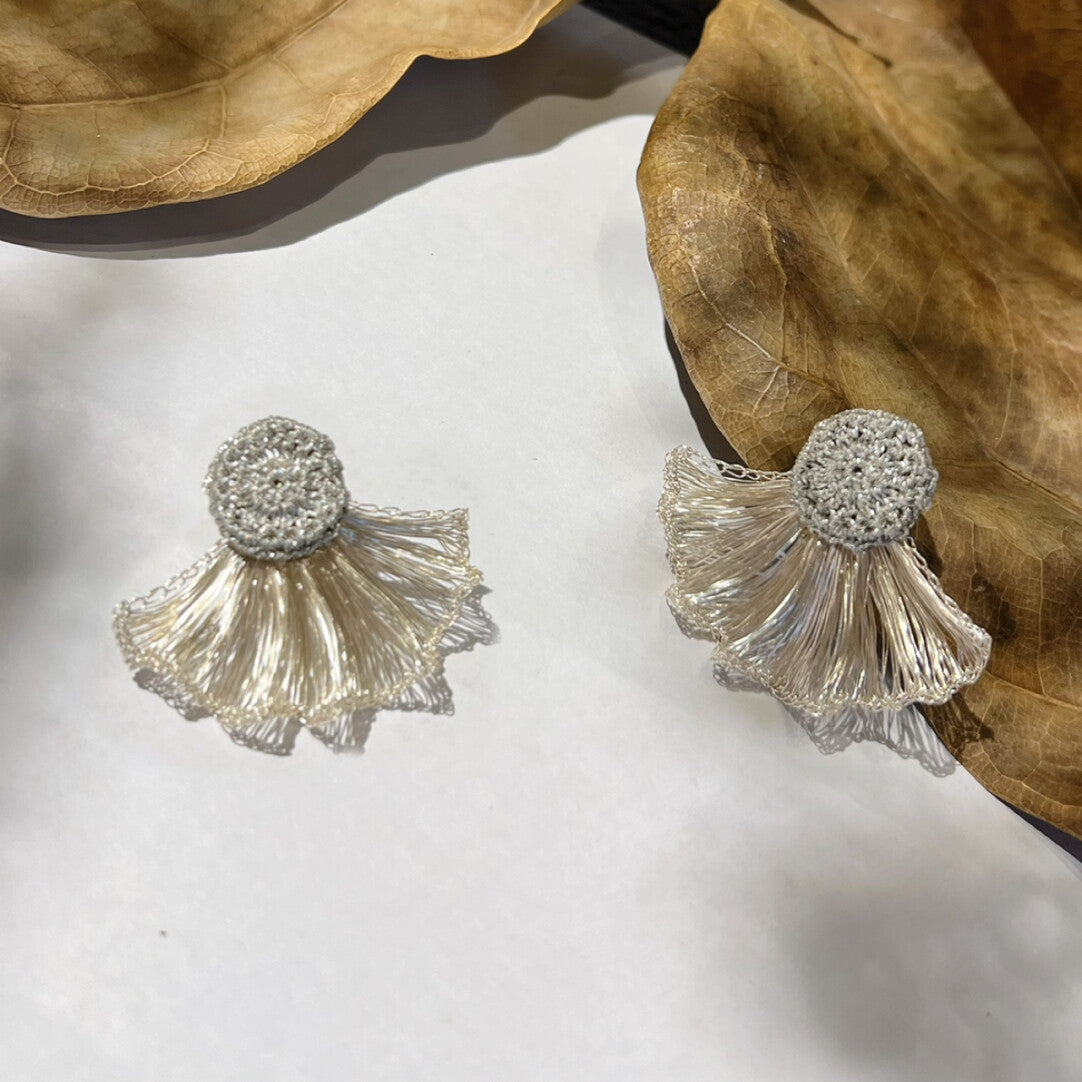 Metal Woven Color Contrast Earrings,Lumivault.