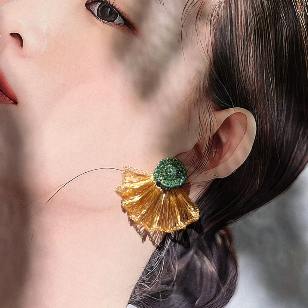 Metal Woven Color Contrast Earrings,Lumivault.