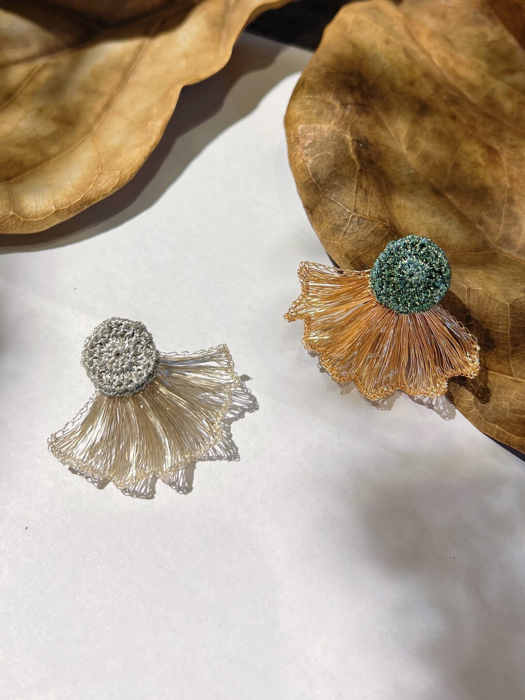 Metal Woven Color Contrast Earrings