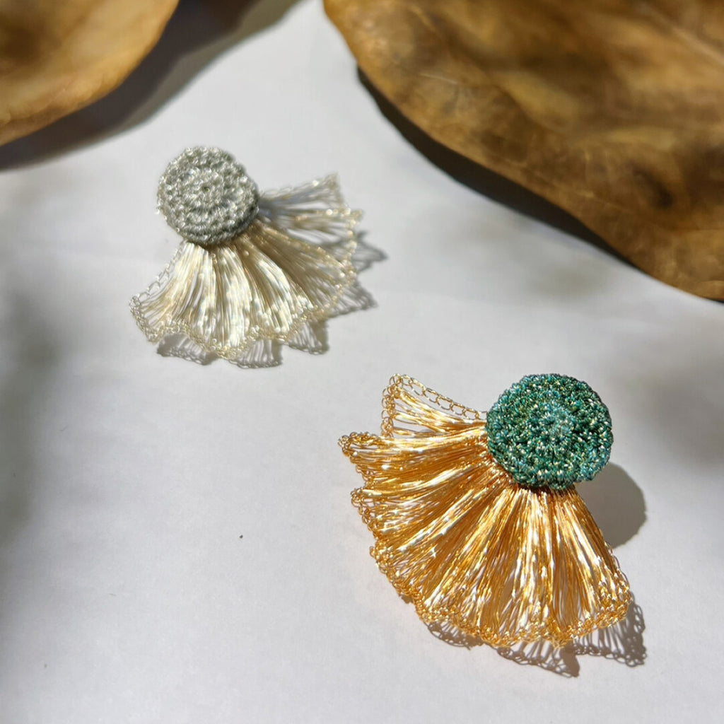 Metal Woven Color Contrast Earrings,Lumivault.