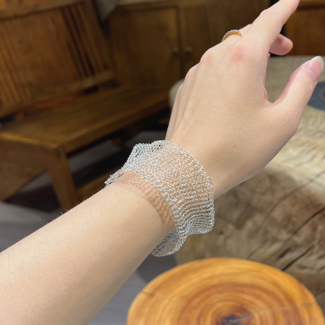 Metal Woven Hollow Bracelet,Lumivault.