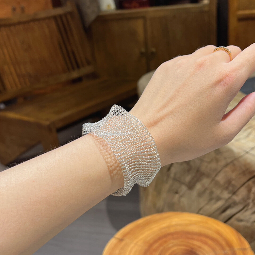 Metal Woven Hollow Bracelet,Lumivault.