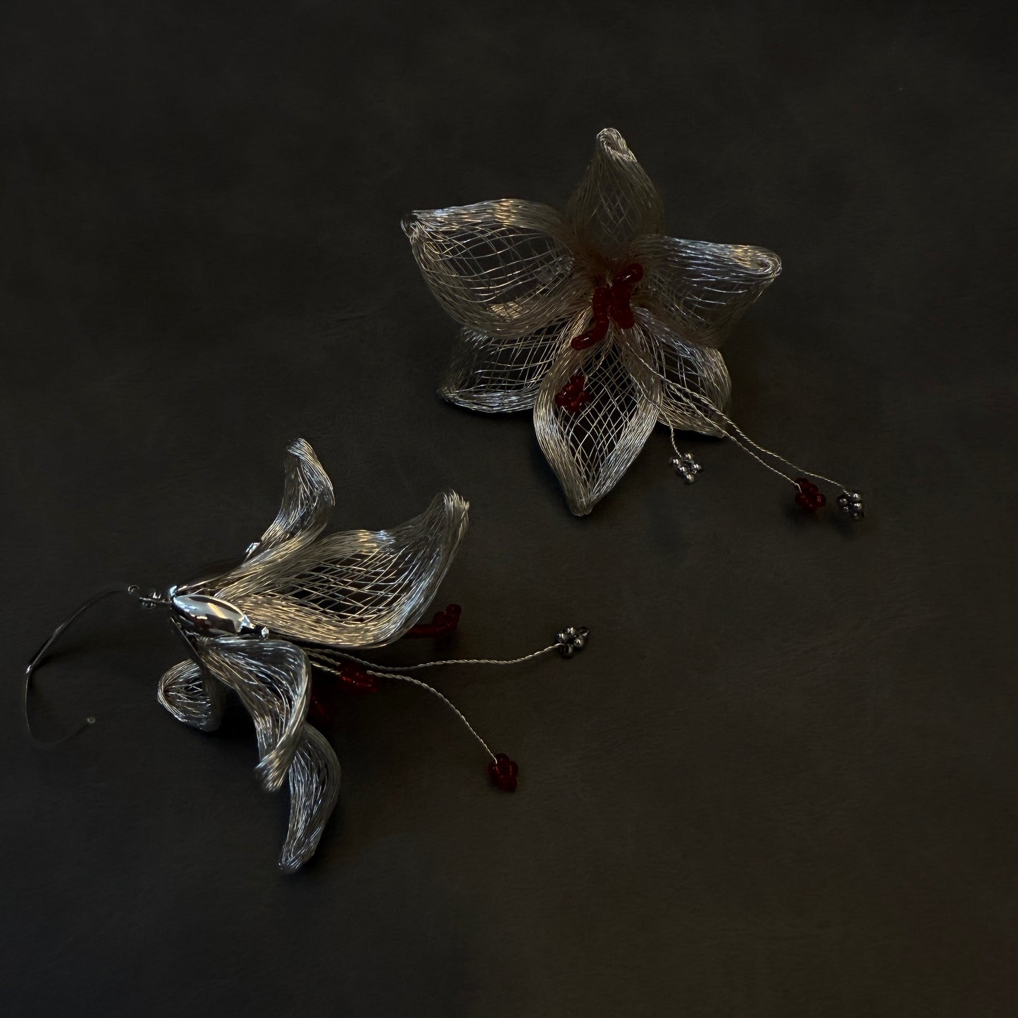 Metal Woven Lily Earrings