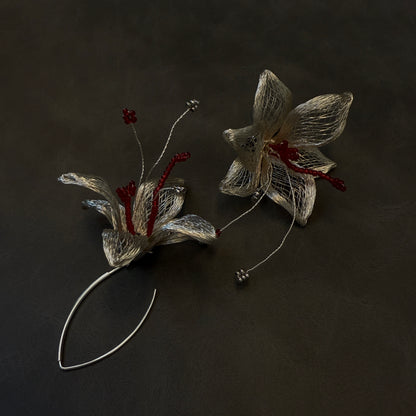 Metal Woven Lily Earrings