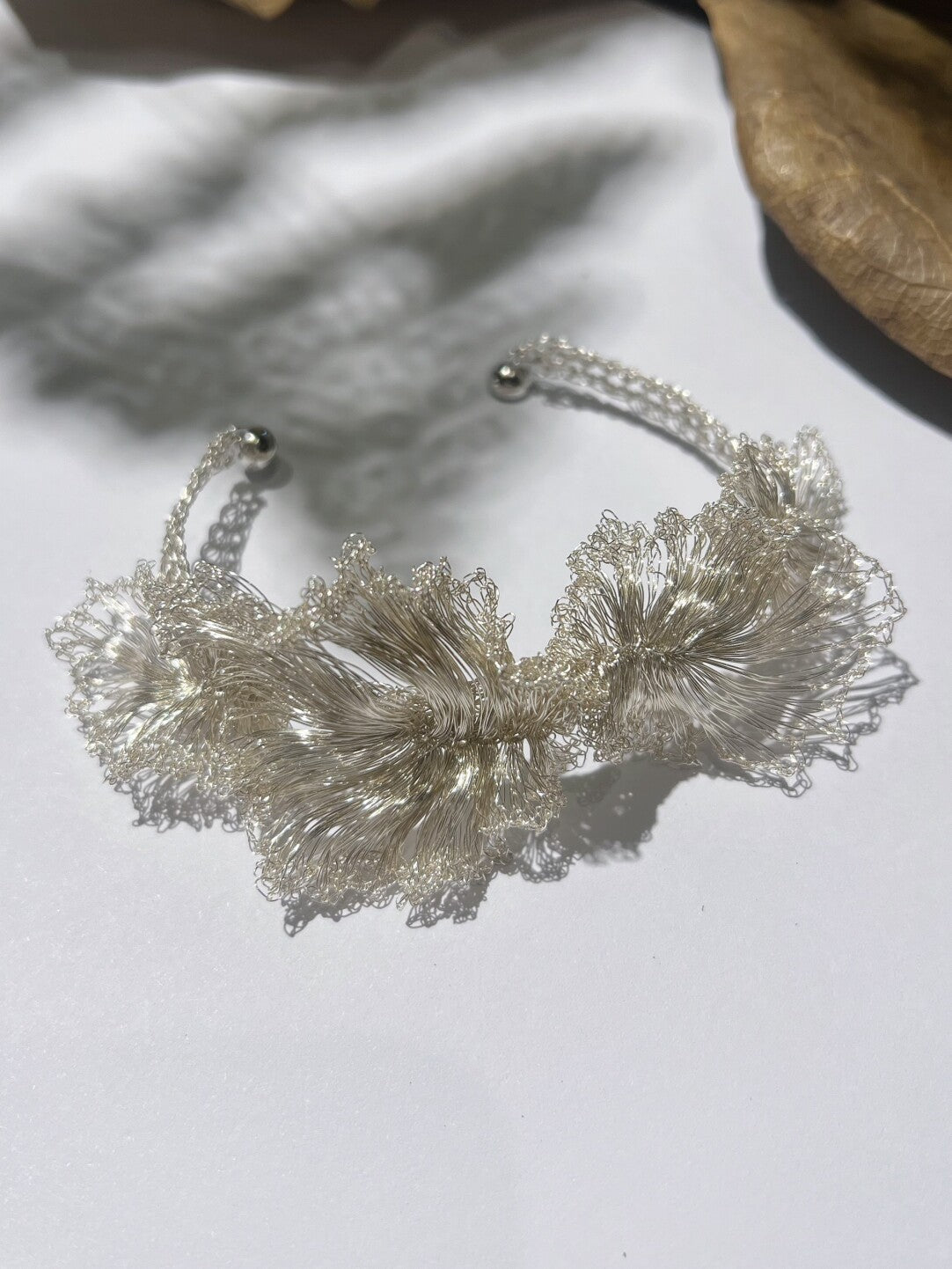 Metal Woven Petal Bracelet,Lumivault.
