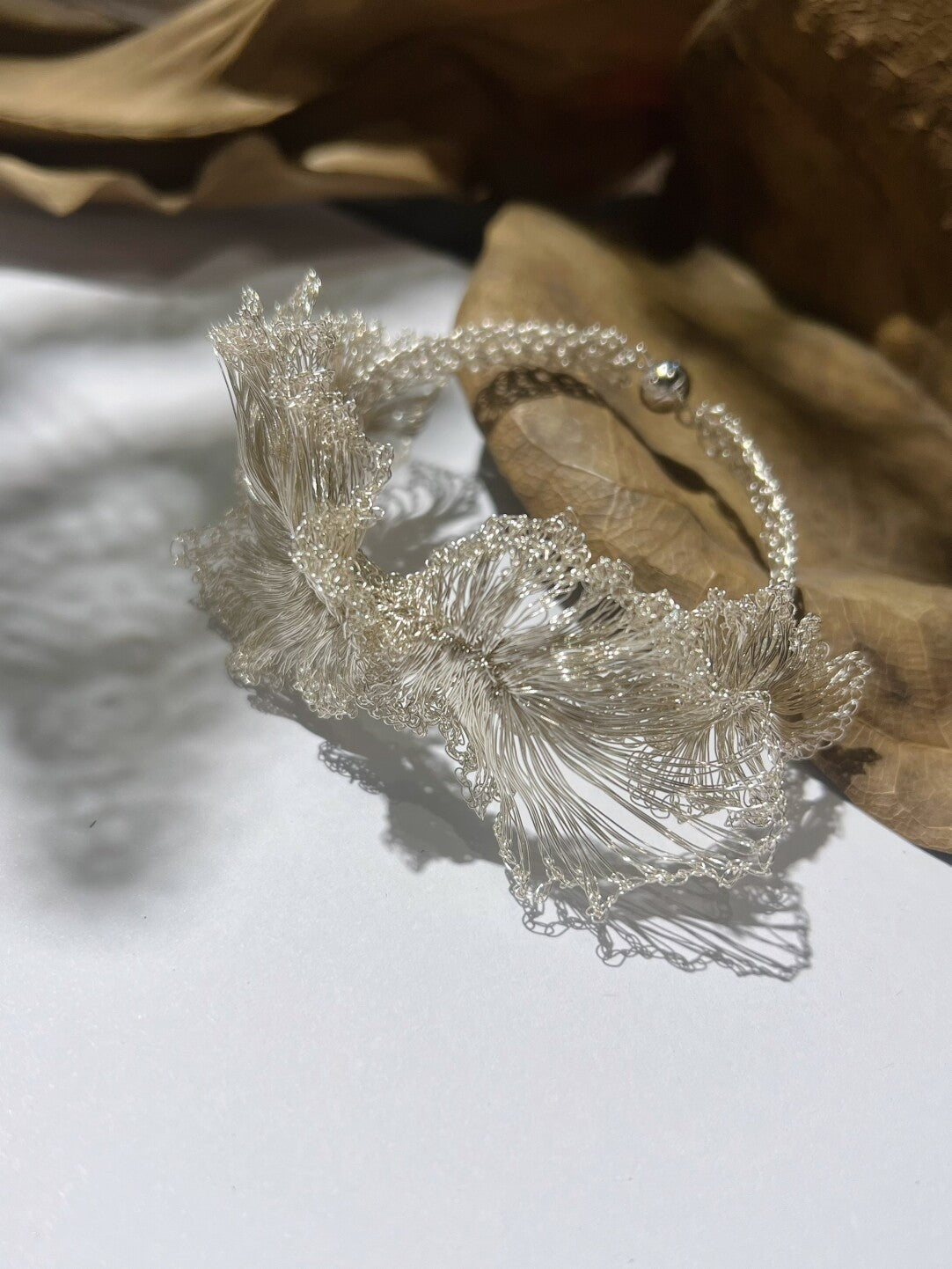 Metal Woven Petal Bracelet,Lumivault.