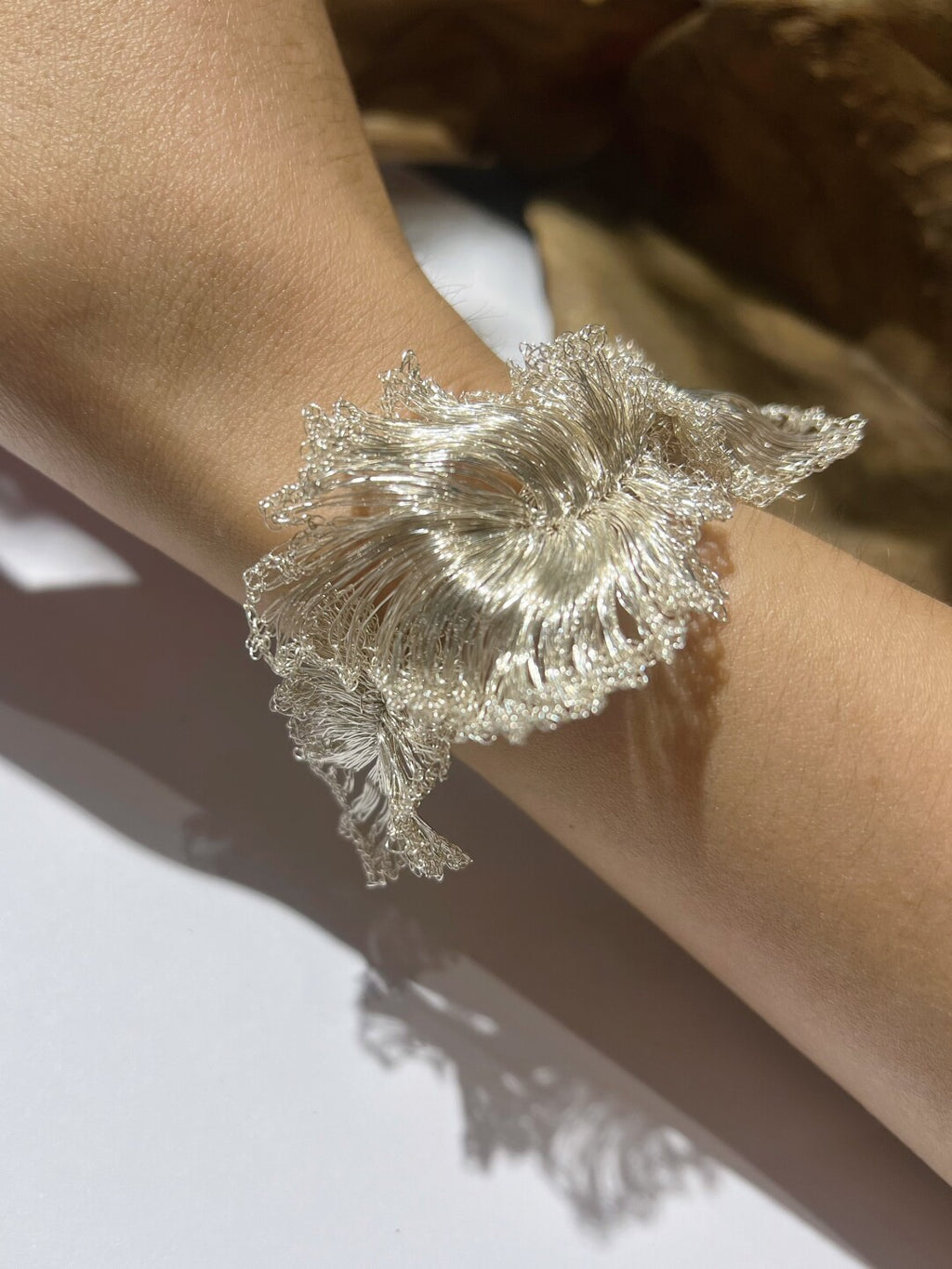 Metal Woven Petal Bracelet,Lumivault.