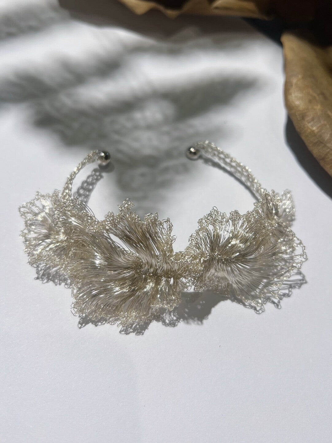 Metal Woven Petal Bracelet,Lumivault.