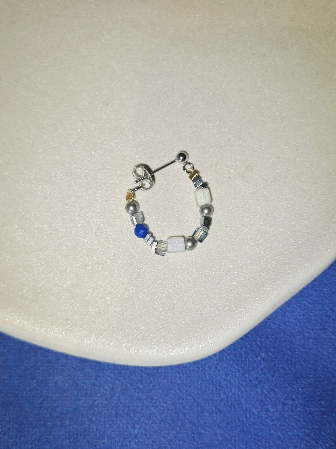 Metallic Minimalist Beaded Earring,Lumivault.