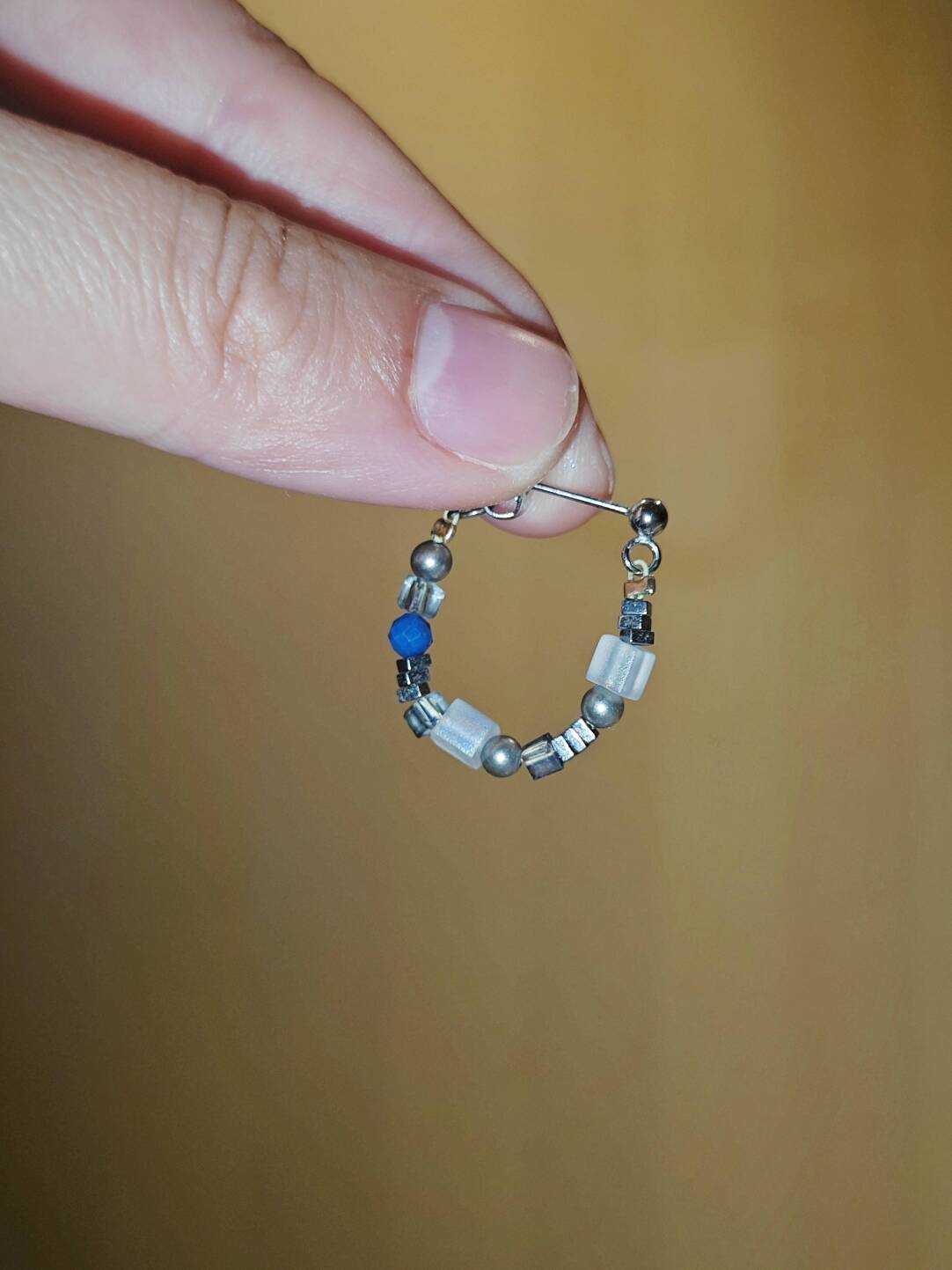 Metallic Minimalist Beaded Earring,Lumivault.