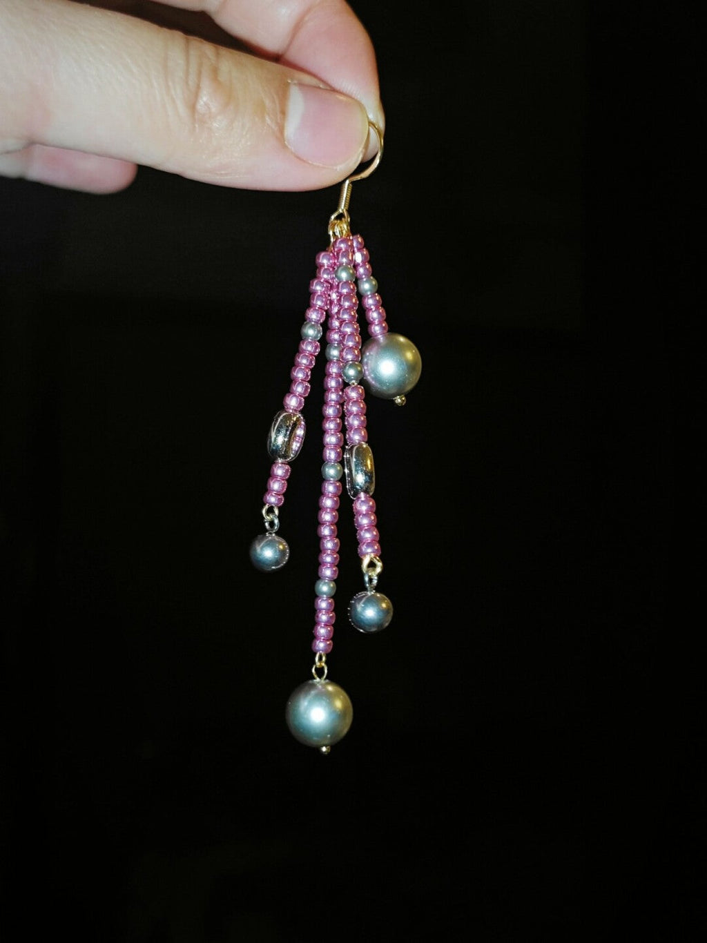 Metallic Pink Firework Irregular Earring,Lumivault.