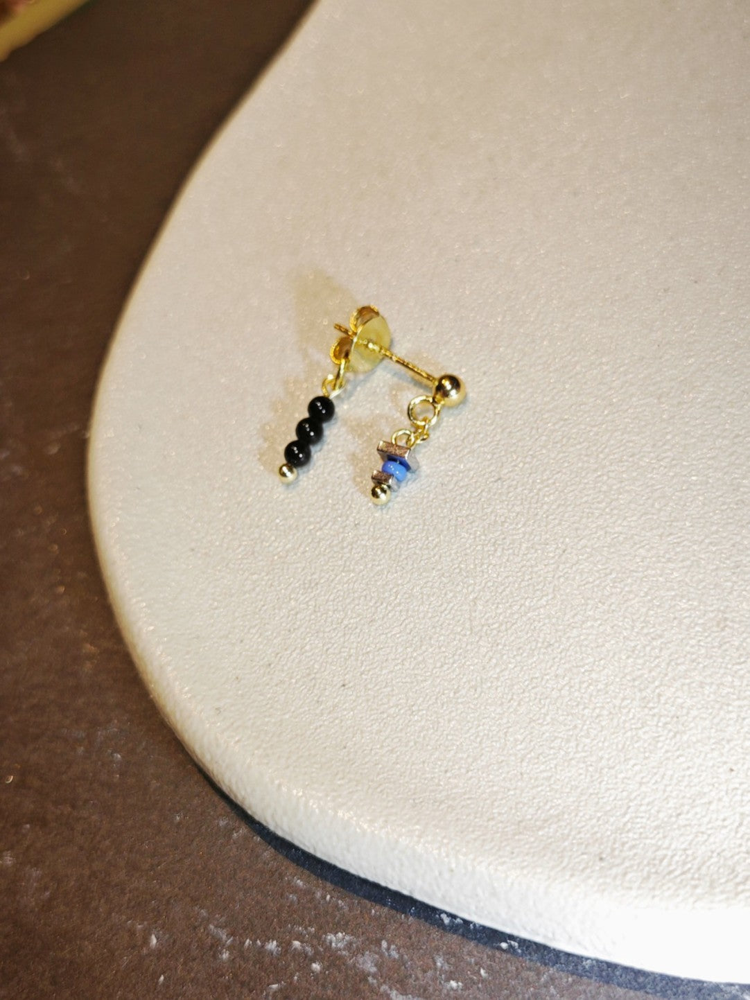 Mini Blue Black Earrings,Lumivault.
