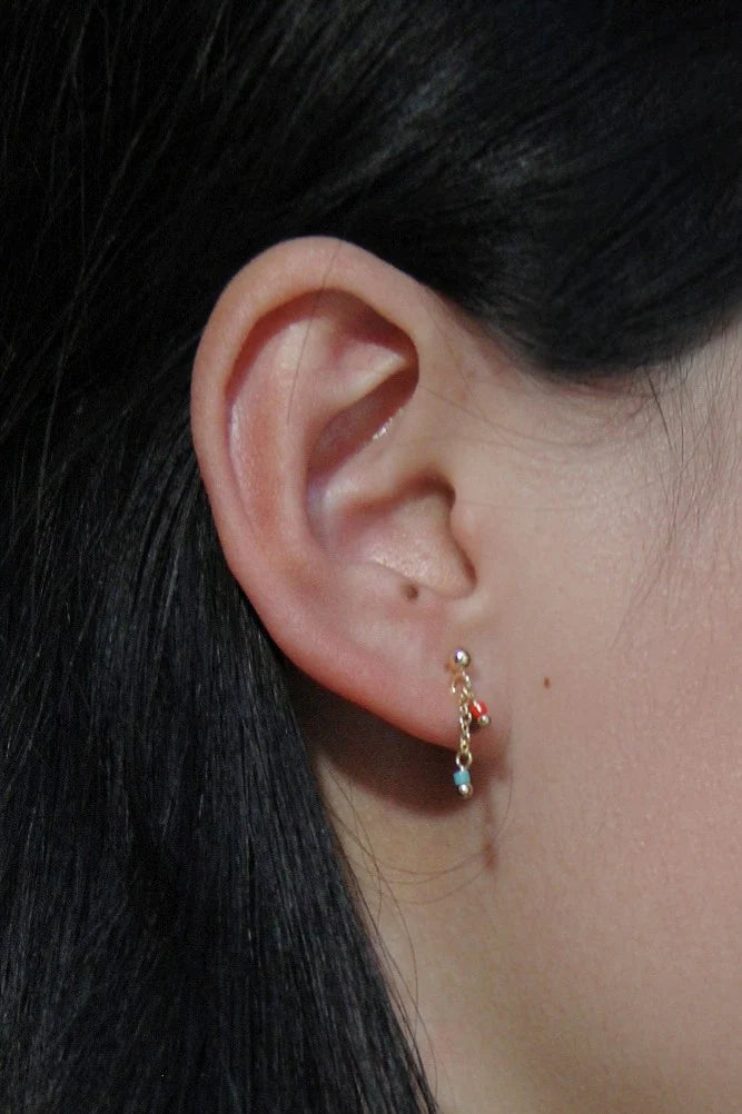 Mini Blue Red Earrings,Lumivault.