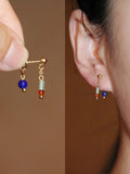 Mini Blue Red Earrings,#1 / Studs,Lumivault.