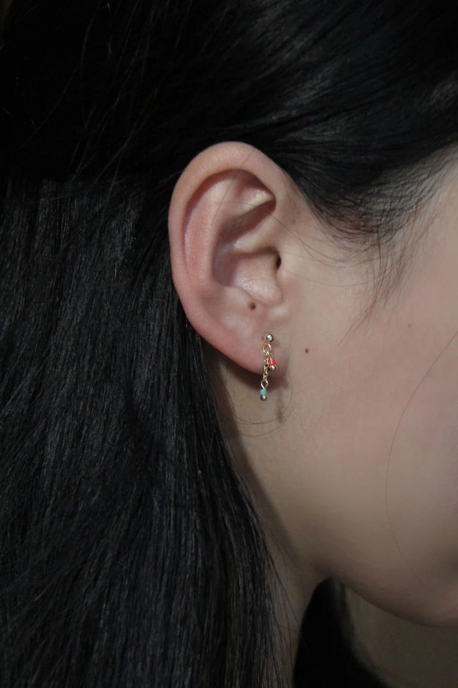 Mini Blue Red Earrings,Lumivault.