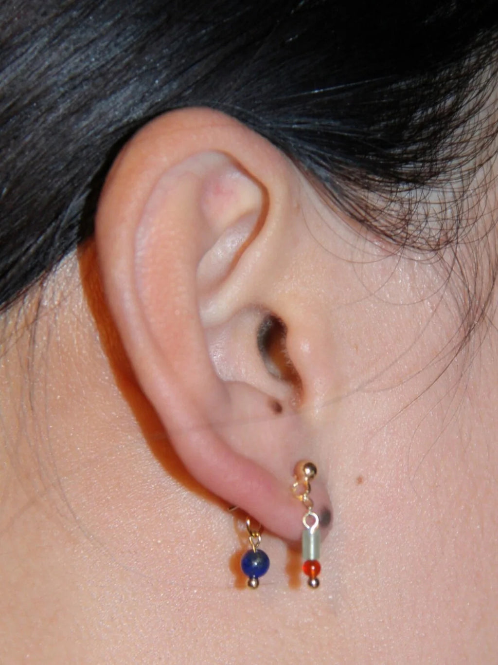Mini Blue Red Earrings,Lumivault.