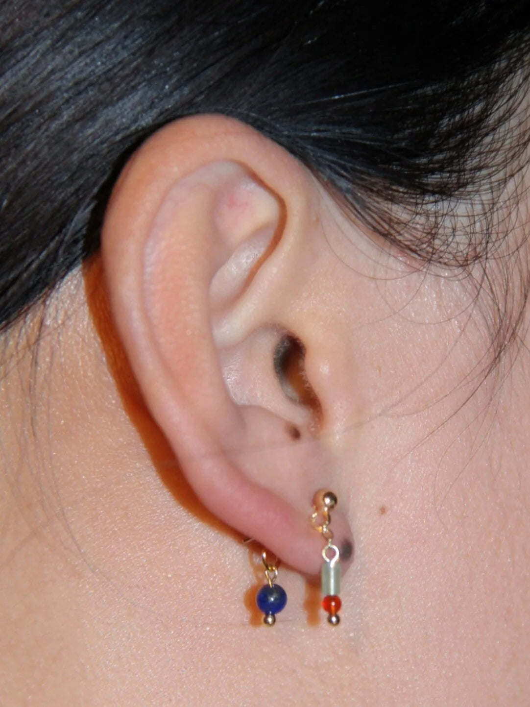 Mini Blue Red Earrings,Lumivault.