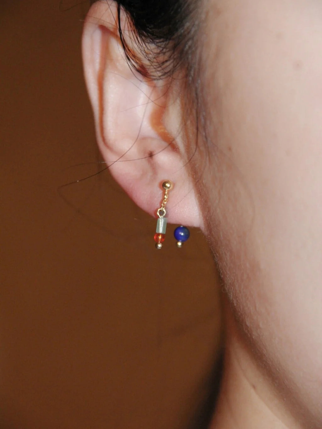 Mini Blue Red Earrings,Lumivault.