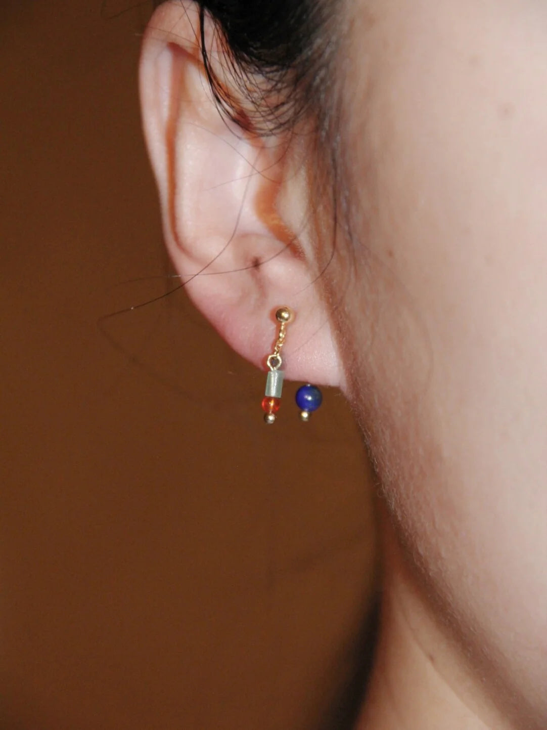 Mini Blue Red Earrings,Lumivault.