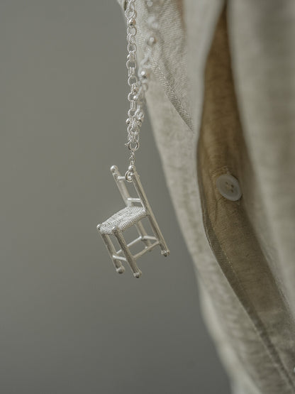 Mini Chair Silver Filigree Necklace - Lumivault