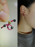 Mini Pink Knot Stud Earrings,Lumivault.