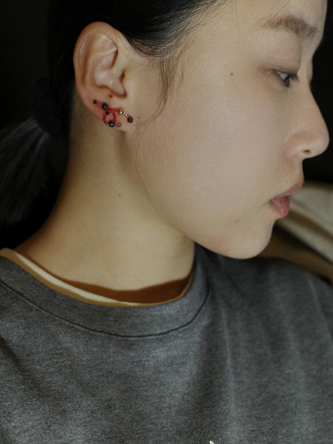 Mini Pink Knot Stud Earrings,Lumivault.