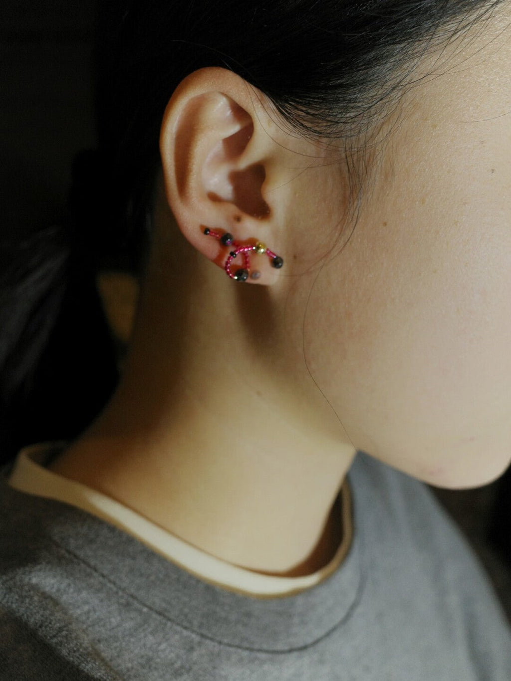 Mini Pink Knot Stud Earrings,Lumivault.