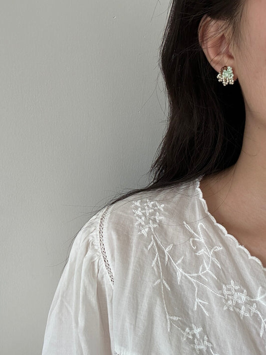 Mint Chocolate Handmade Beaded Earrings - Lumivault