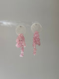 Shell Pink Crystal Earrings,Lumivault.