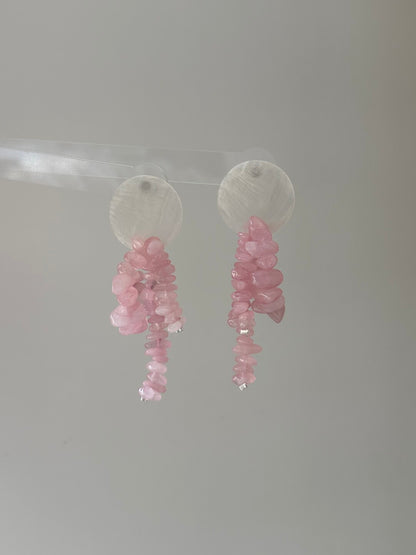 Shell Pink Crystal Earrings - Lumivault